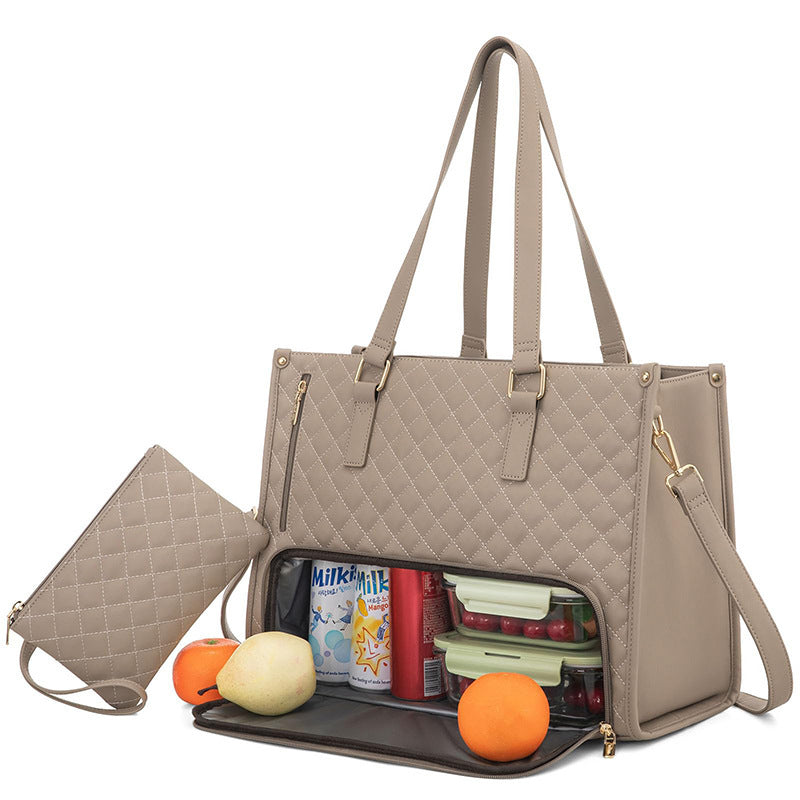 Women's Quilted Laptop Bag with Matching Crossbody