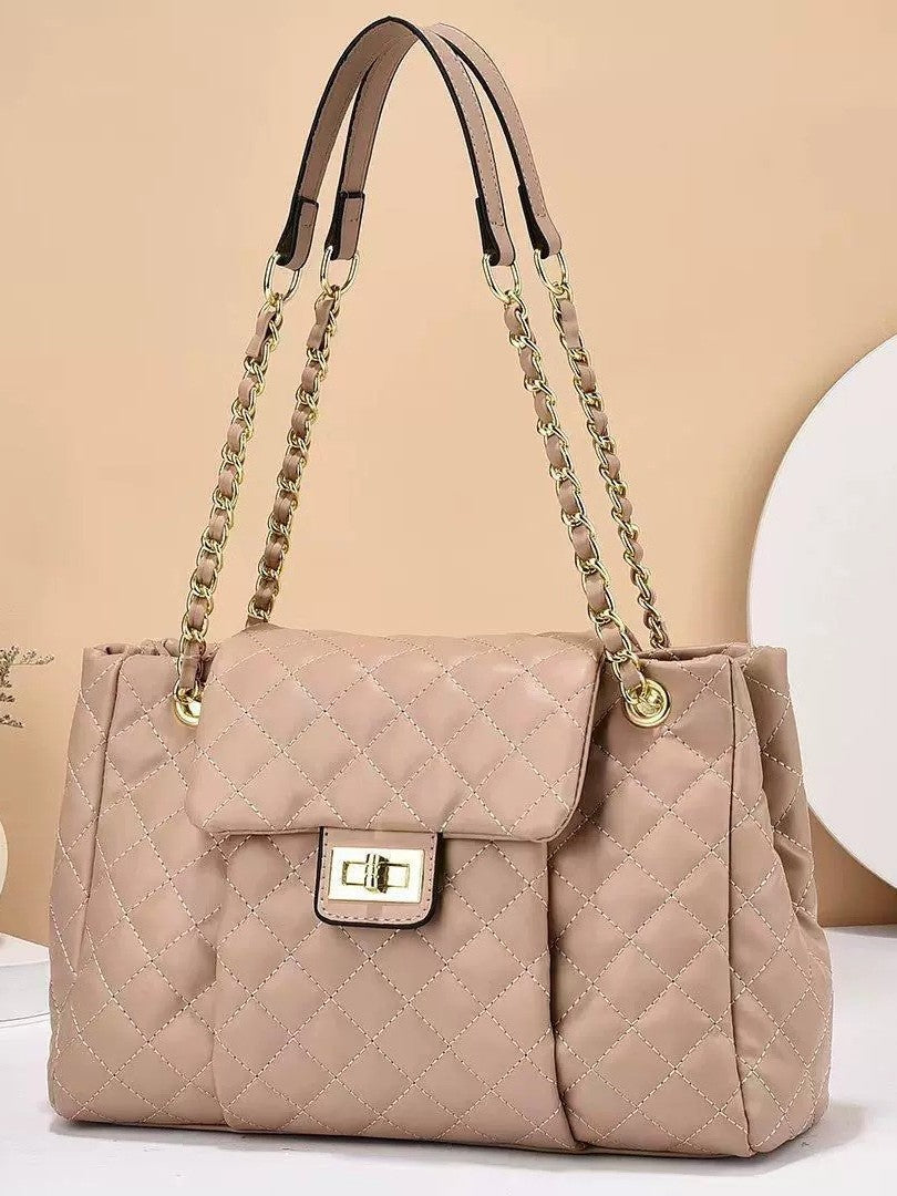 Women's Rhombus Quilted Chain Shoulder Travel Bag