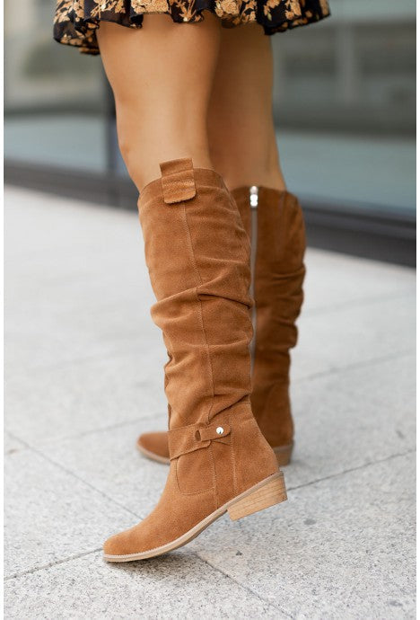 Women's Zipper Suede High Boots