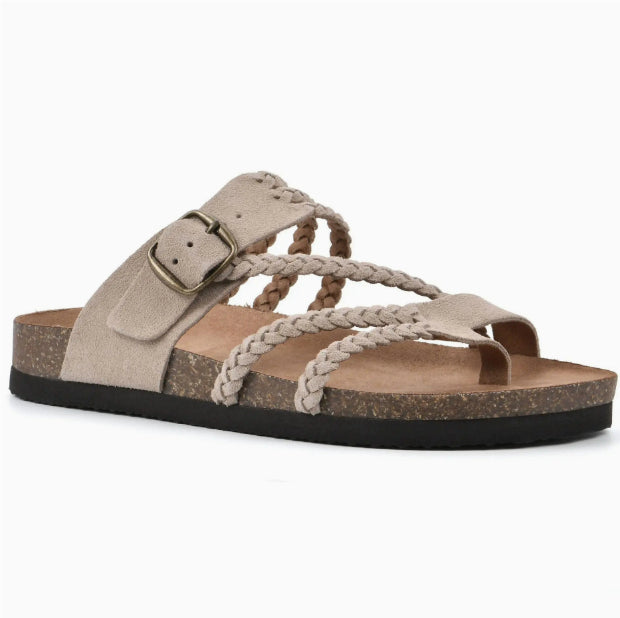 Woven Strappy Flat Loafers