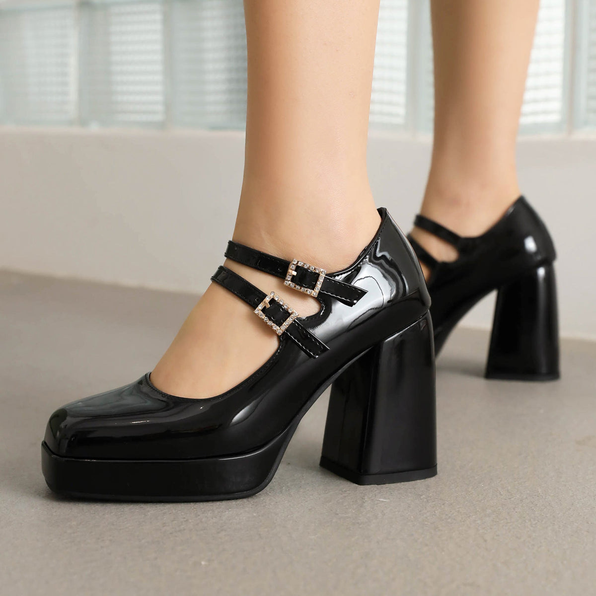 Women's Square-Toe Mary Jane Flats