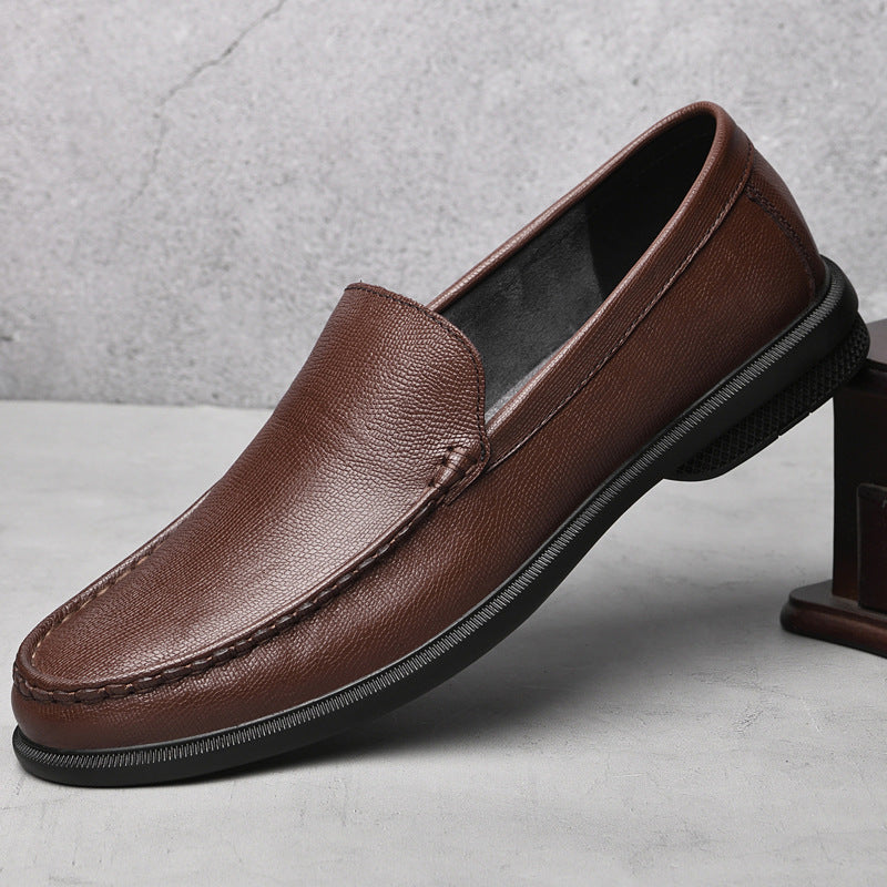 Men's First Layer Cowhide Embossed Loafers