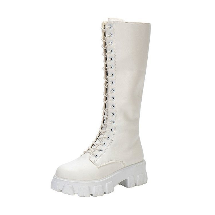 Below The Knee British Style Platform Martin Boots