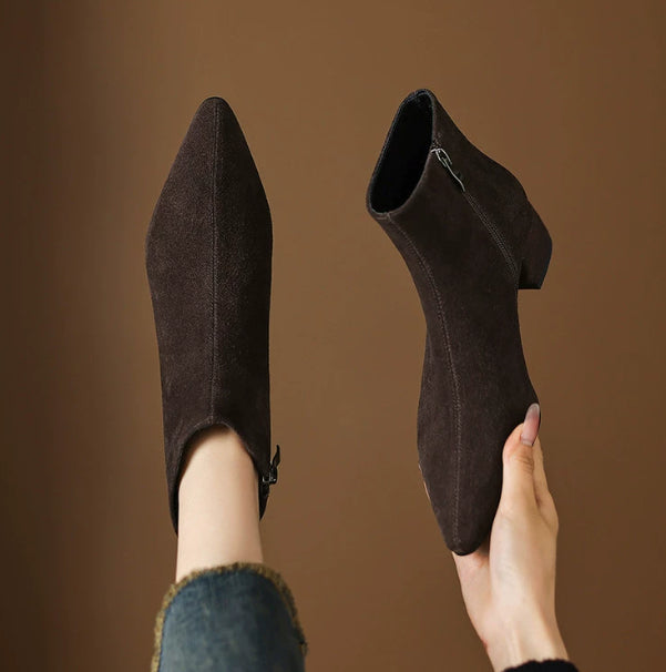 Women's Low-Heeled Suede Ankle Boots