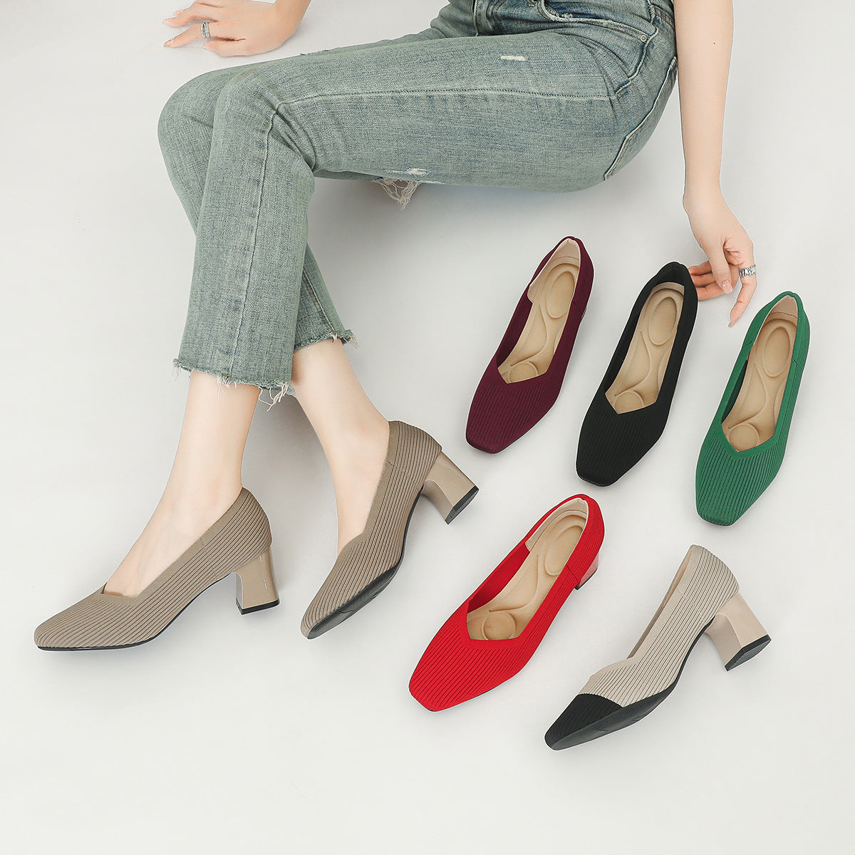 Women's Stiletto Knitted Heels