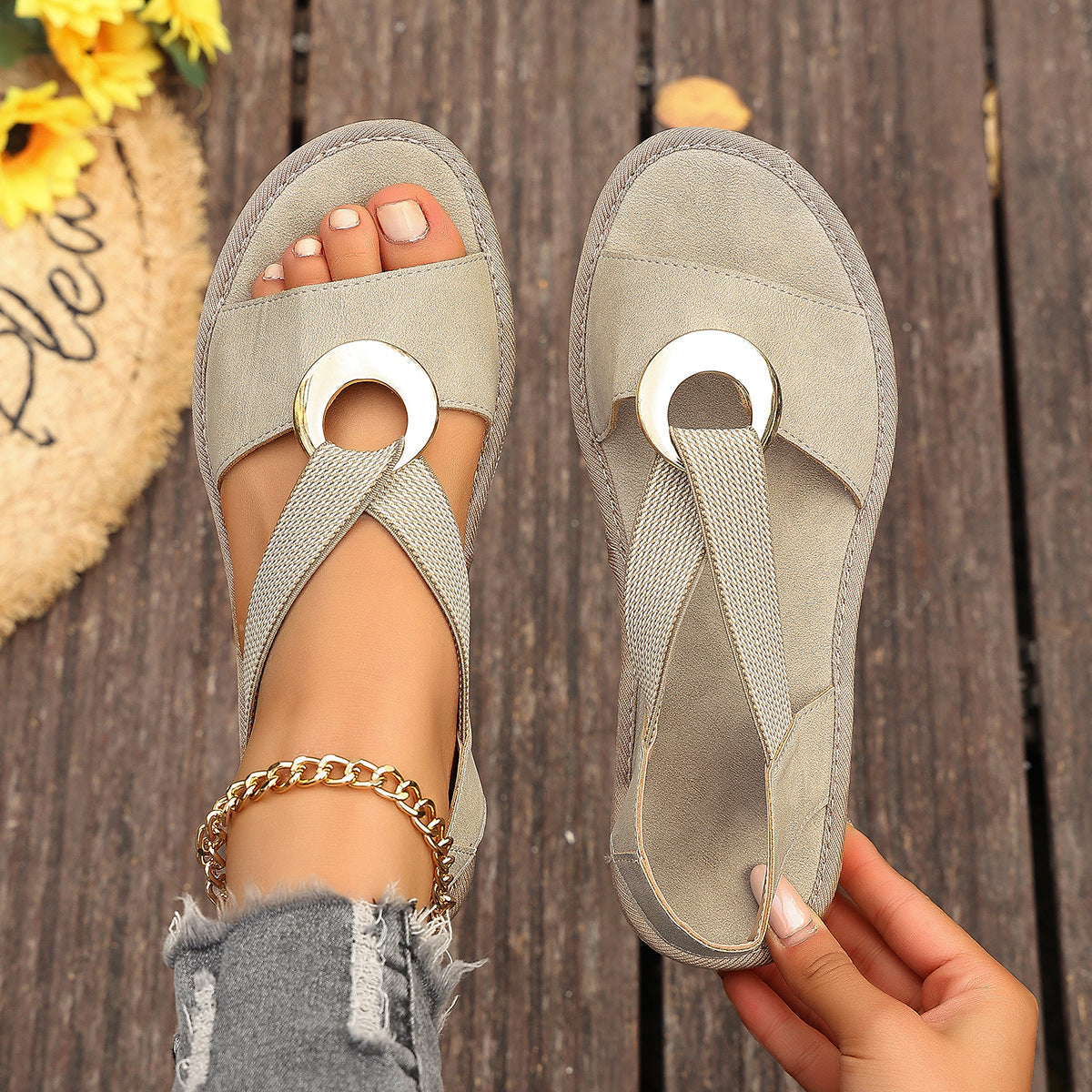 Women's Open-Toe Wedge Loafers