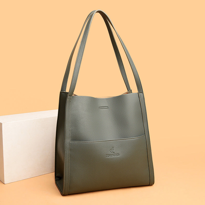 Women's Solid Color Large Capacity Crossbody Bag