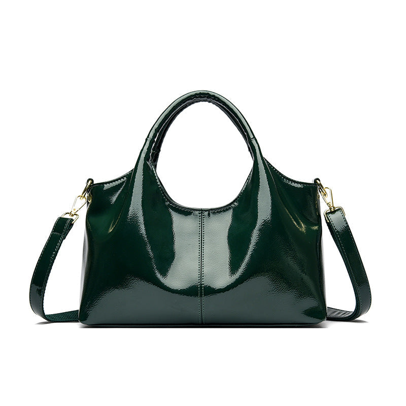 Premium Glossy Leather Commuter Bag
