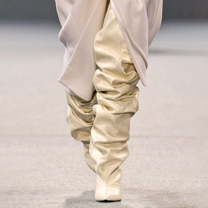 Women's Catwalk Pleated Over-the-knee Wedge Boots