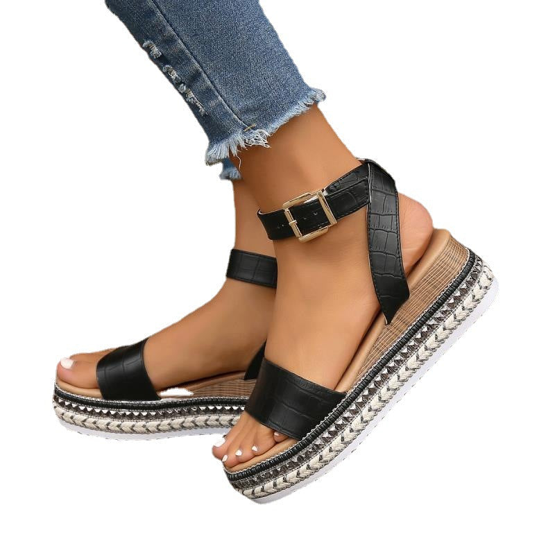 Women's Rope Bottom Platform Sandals
