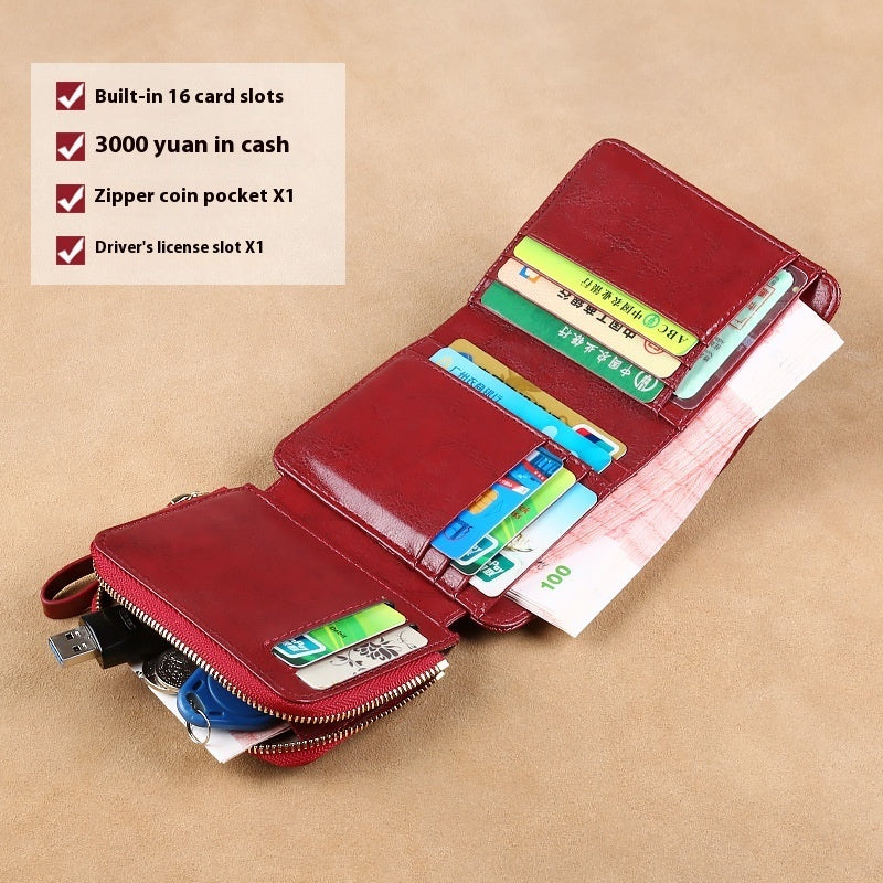 Women's Short Large Capacity Buckle Wallet