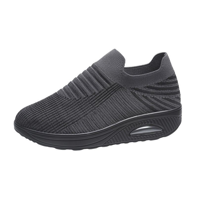 Women's Stripe Design Mesh Slip-On Flats
