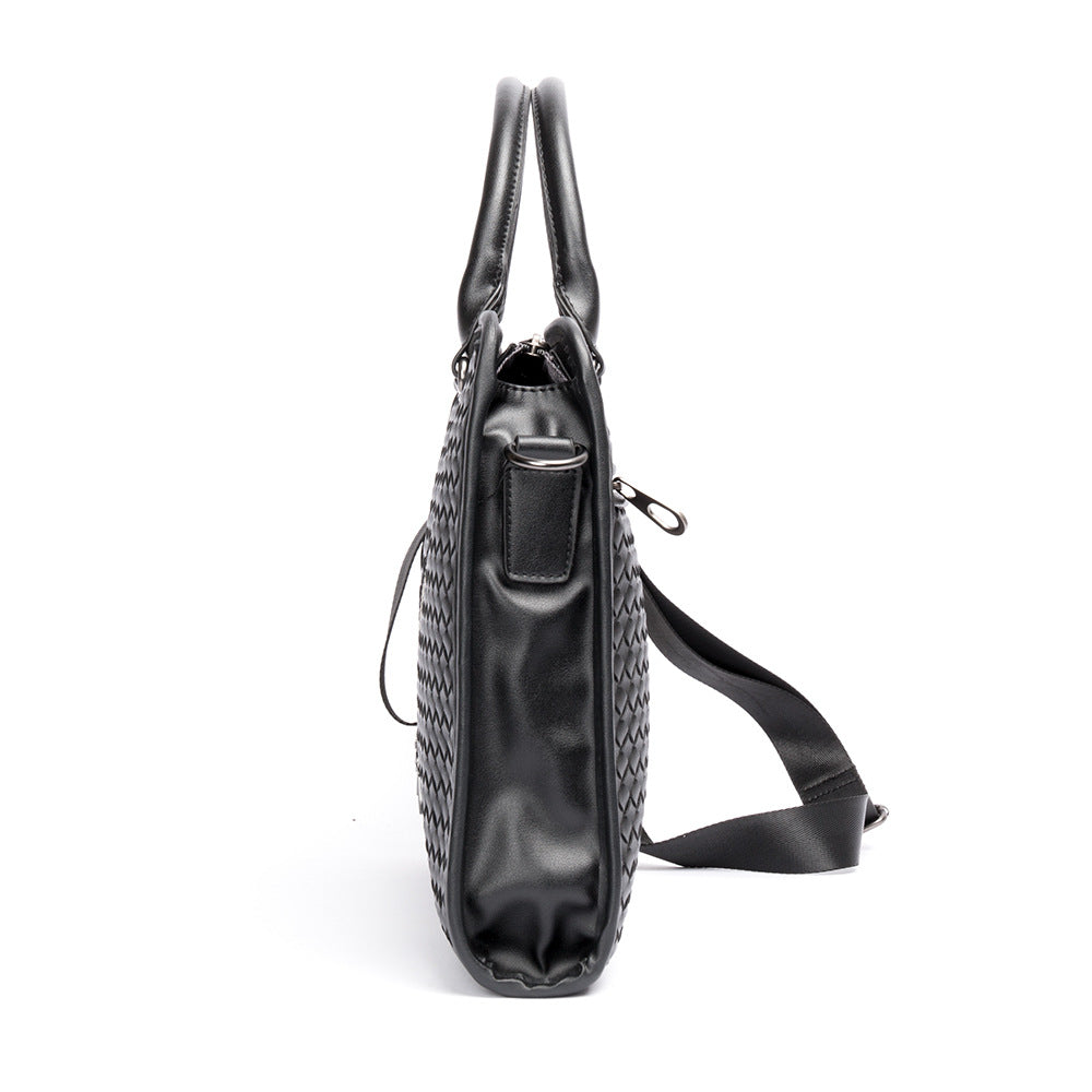 Men's Stitching Woven Business Casual Laptop Bag