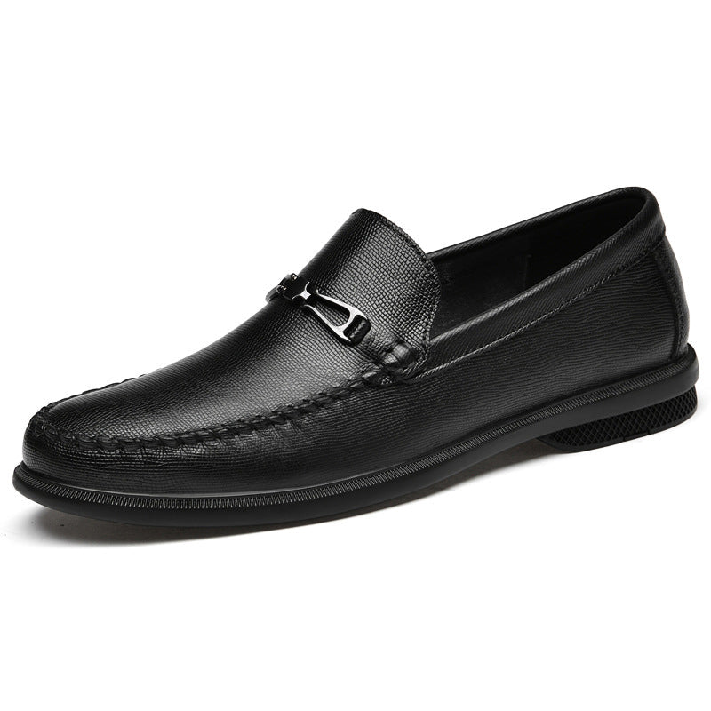 Men's First Layer Cowhide Embossed Loafers