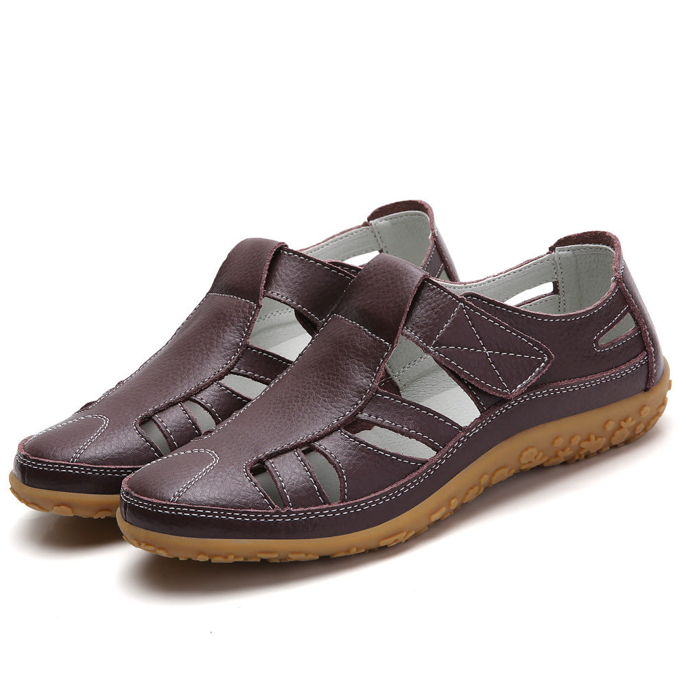Women's Handmade Retro Soft Sole Leather Velcro Casual Shoes