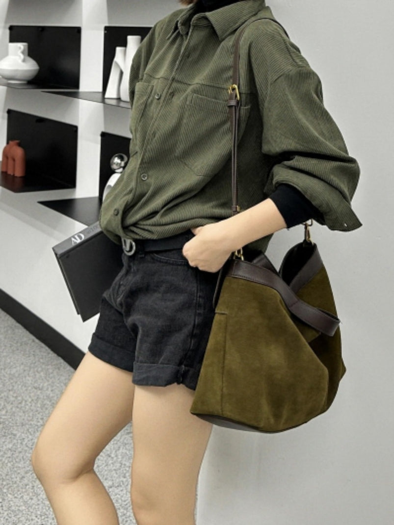 Matte Leather Simple Tote Bag Travel Bag