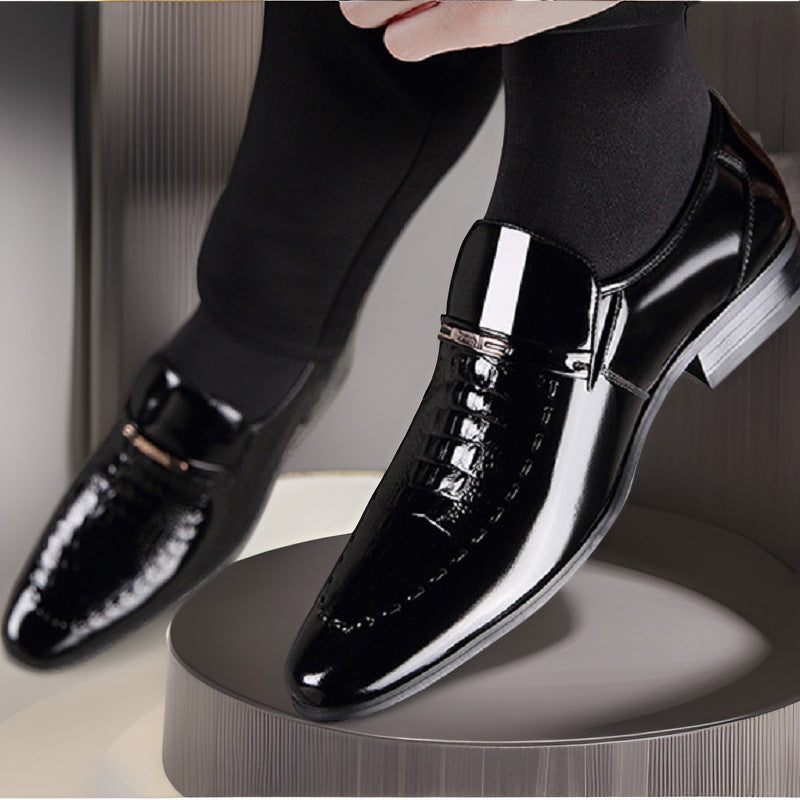 Men's Crocodile Pattern Patent Shoes