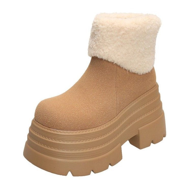 Short Plush Thickened Warm Platform Boots