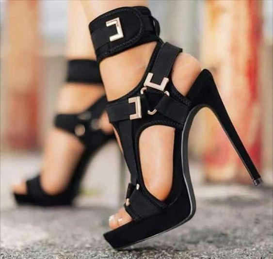 Women's Buckle Super High-Heel Platform Sandals