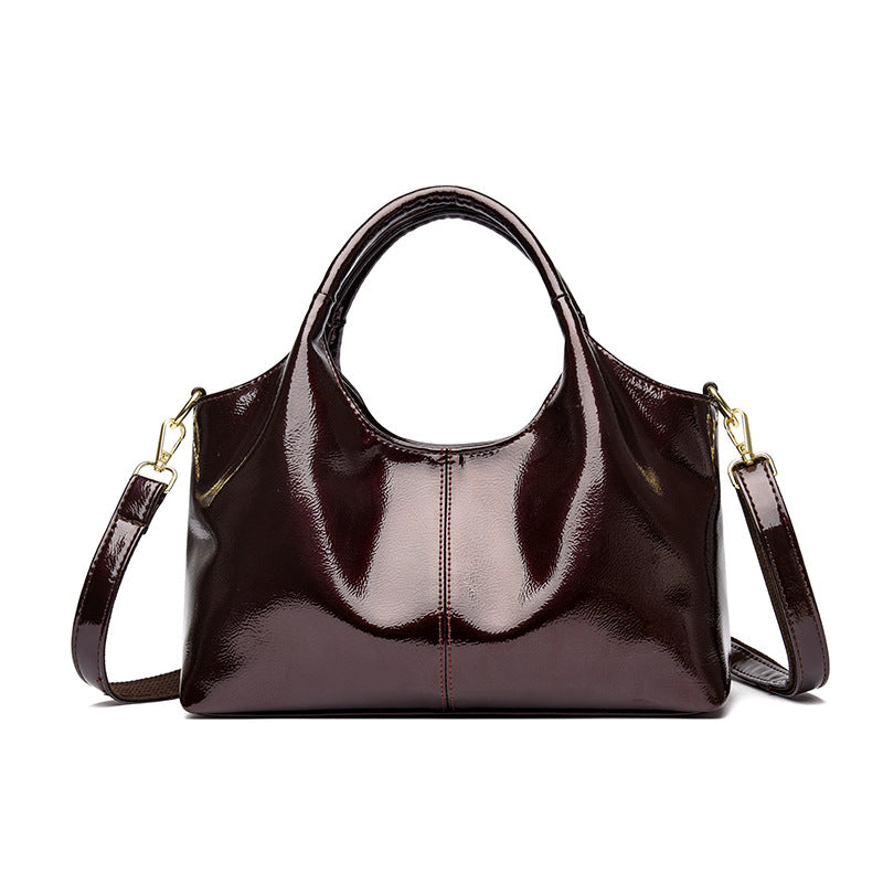 Premium Glossy Leather Commuter Bag