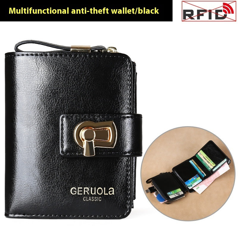 Women's Short Large Capacity Buckle Wallet