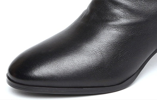 Women's Pointed-Toe Block Heel Martin Boots