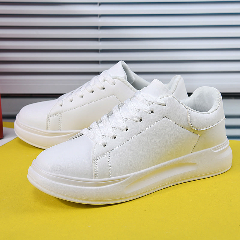 Extended-Size White Leisure Sneakers